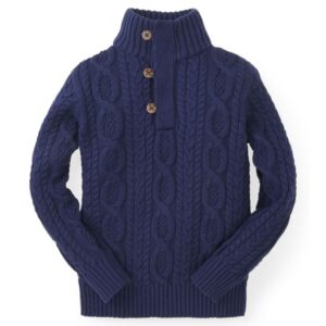 Boys Turtle neck Button Pullover