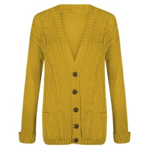 Cable Knitted Button Cardigan