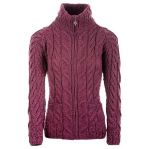 Full Zipped Cable Knitted Button Cardigan
