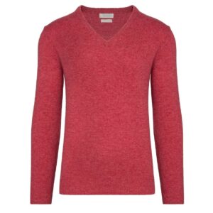 Plain knit Solid Color V Neck Pullover