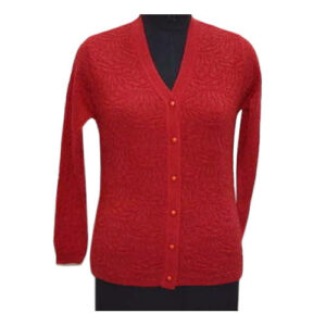 Jacquard Knitted Women Button Cardigan