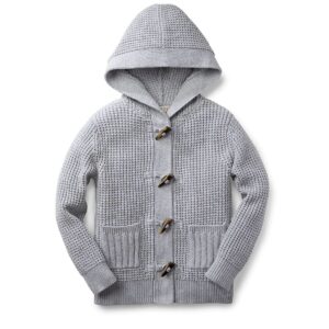 Boys Button Hooded Cardigan