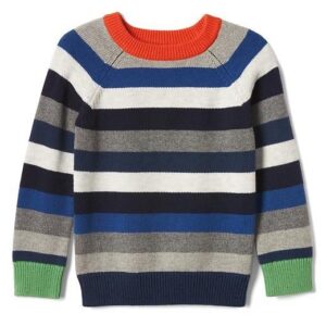 Boys Striped Crew Neck Pullover
