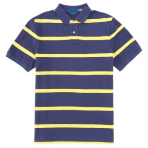 Boys Striped Knitted Polo Shirt