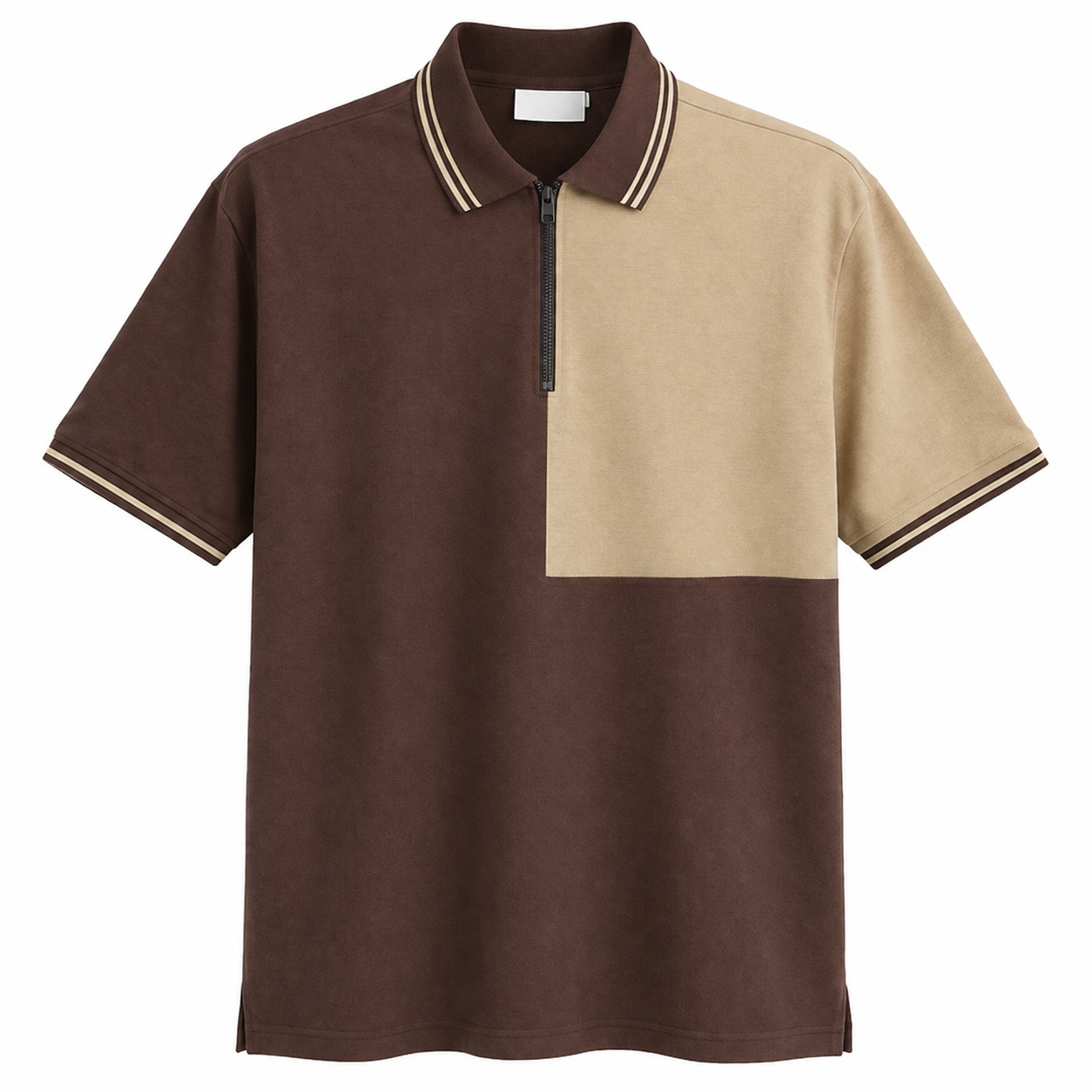 Mens Color Block Polo tee Shirt