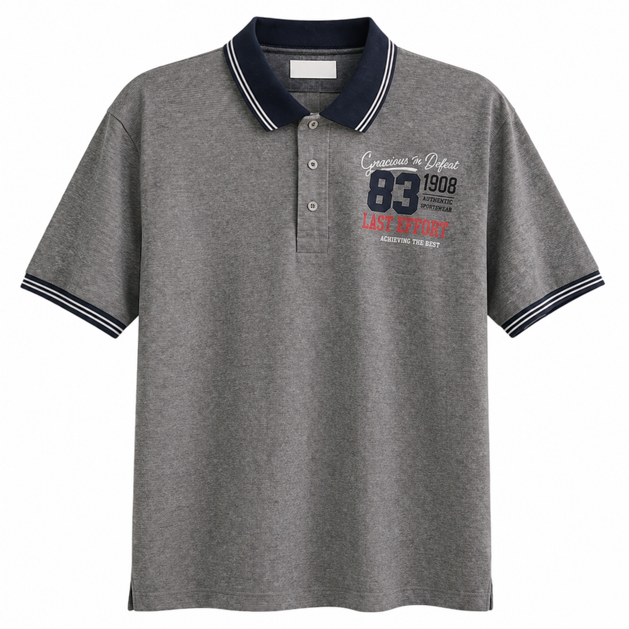 Mens Solid Polo Shirt with Embroidery